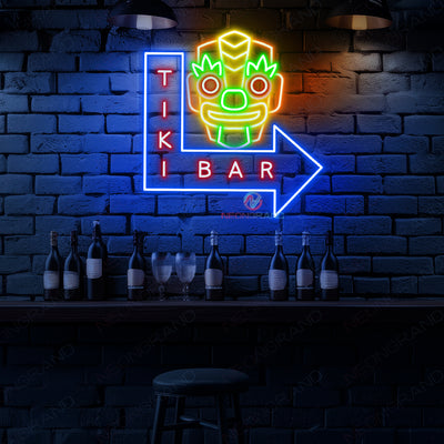 Tiki Bar Neon Sign Arrow Led Light For Pub