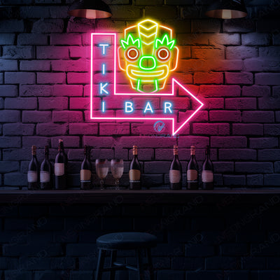 Tiki Bar Neon Sign Arrow Led Light For Pub