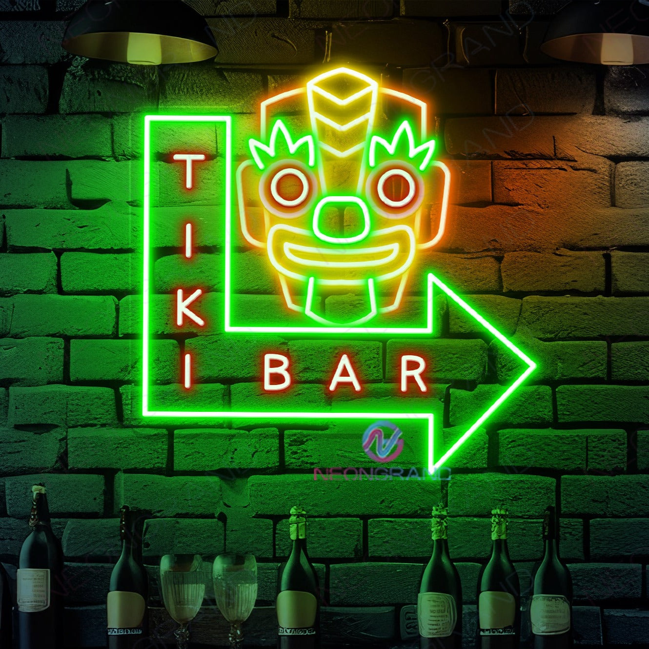 Tiki Bar Neon Sign Arrow Led Light For Pub