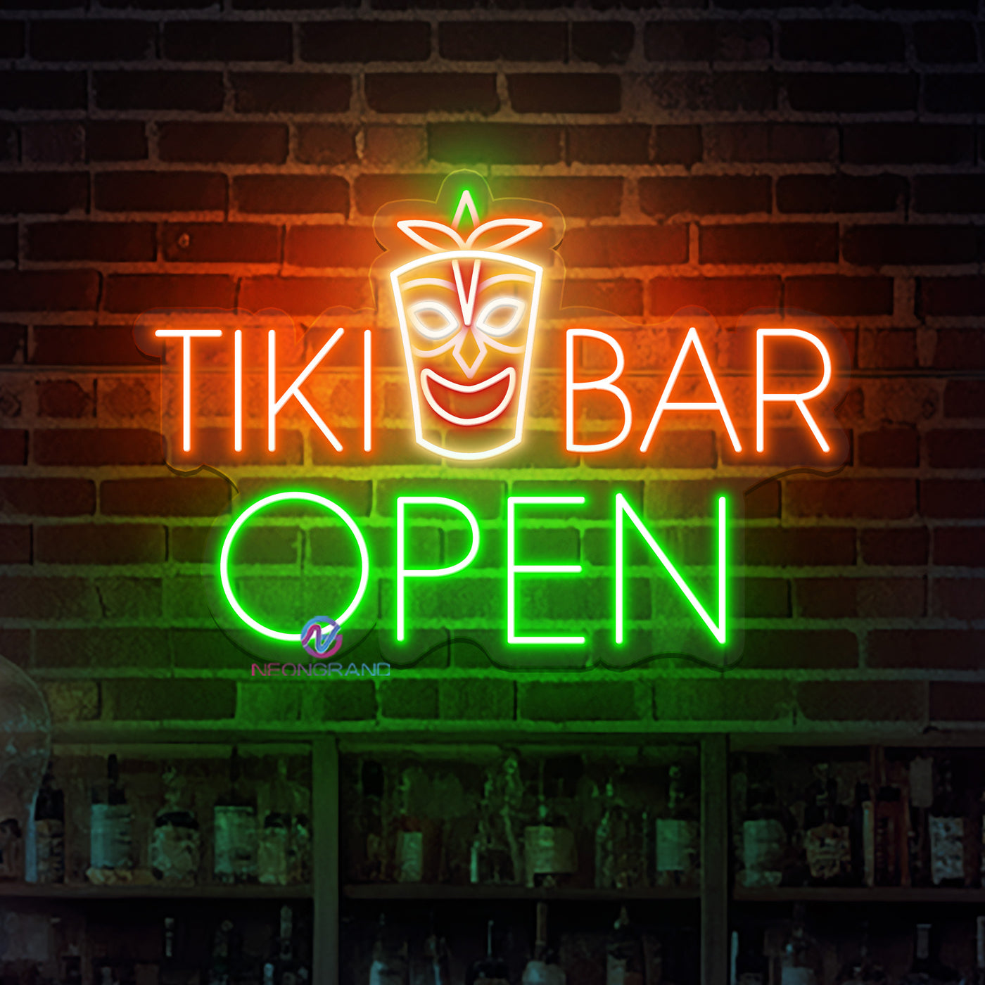 Tiki Bar Open Neon Sign Business Led Light