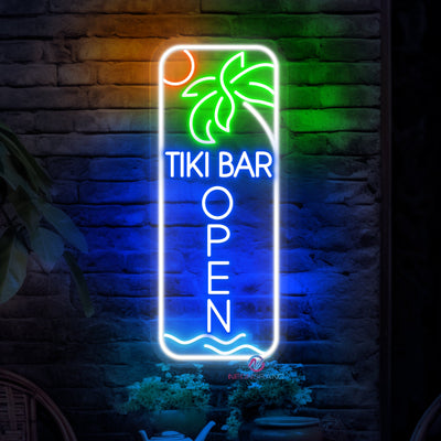 Tiki Bar Open Vertical Neon Sign Party Led Light