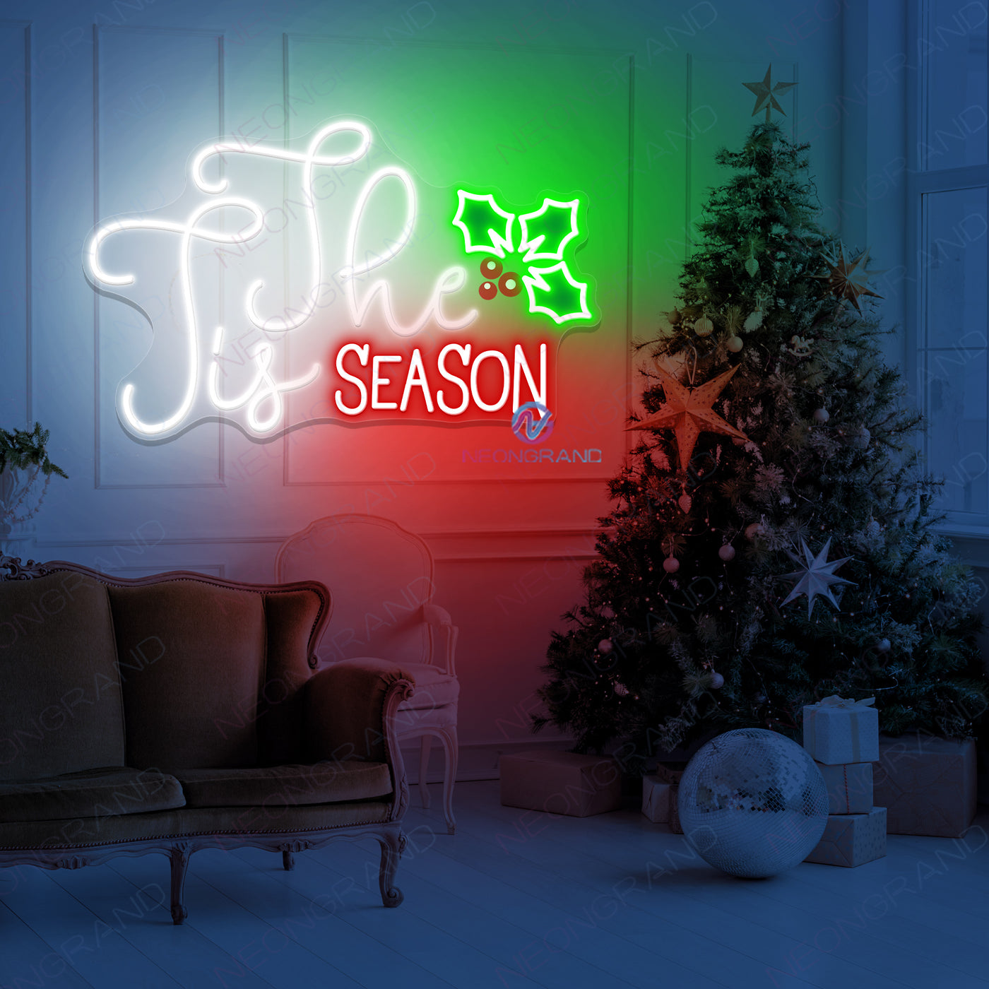 Tis The Season Neon Sign Christmas Led Light