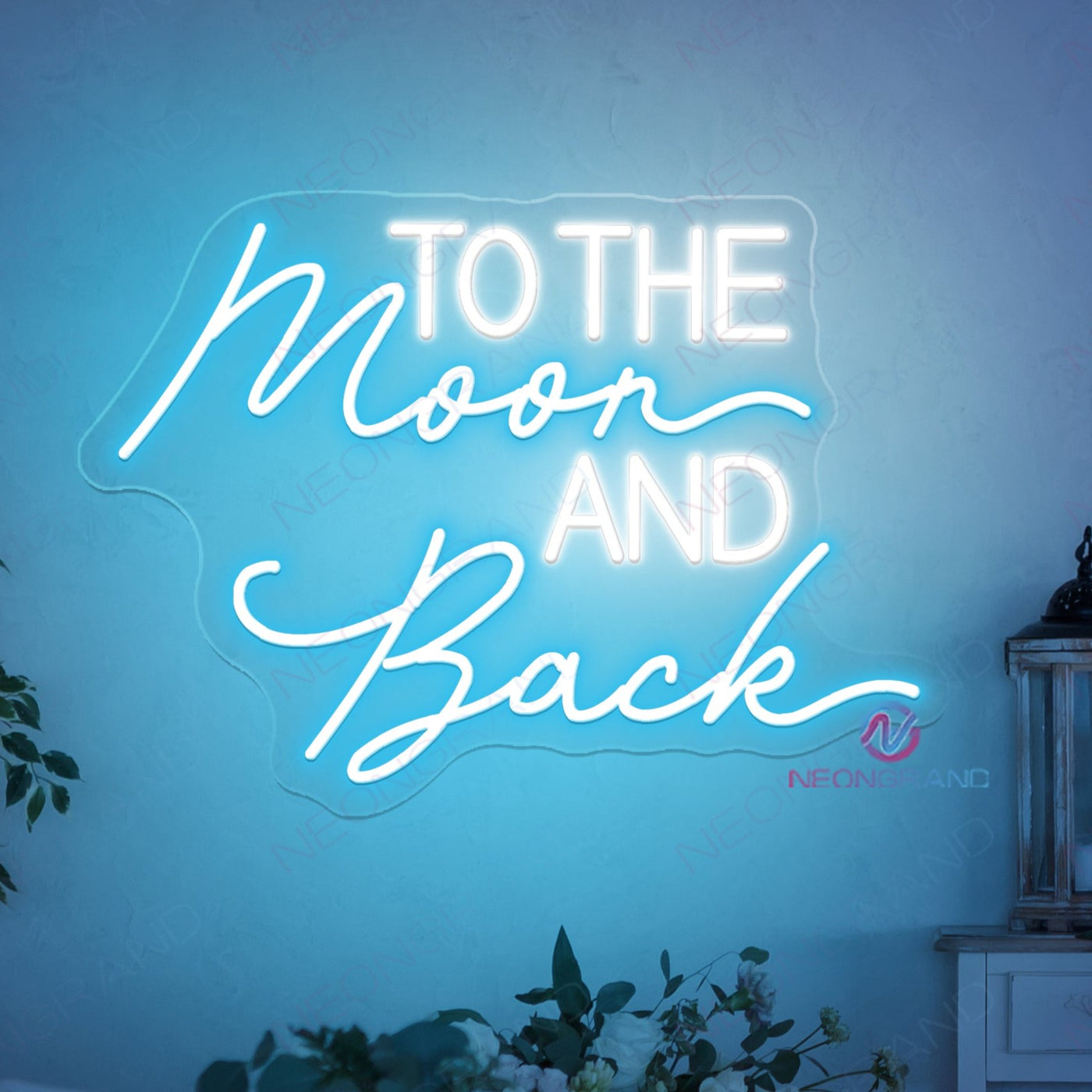 To The Moon And Back Neon Sign Love Wedding Led Light Violet