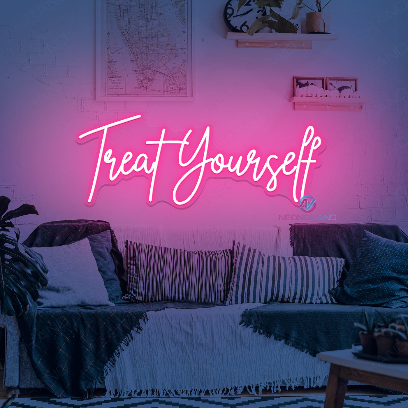 Treat Yourself Neon Sign Motivation Led Light