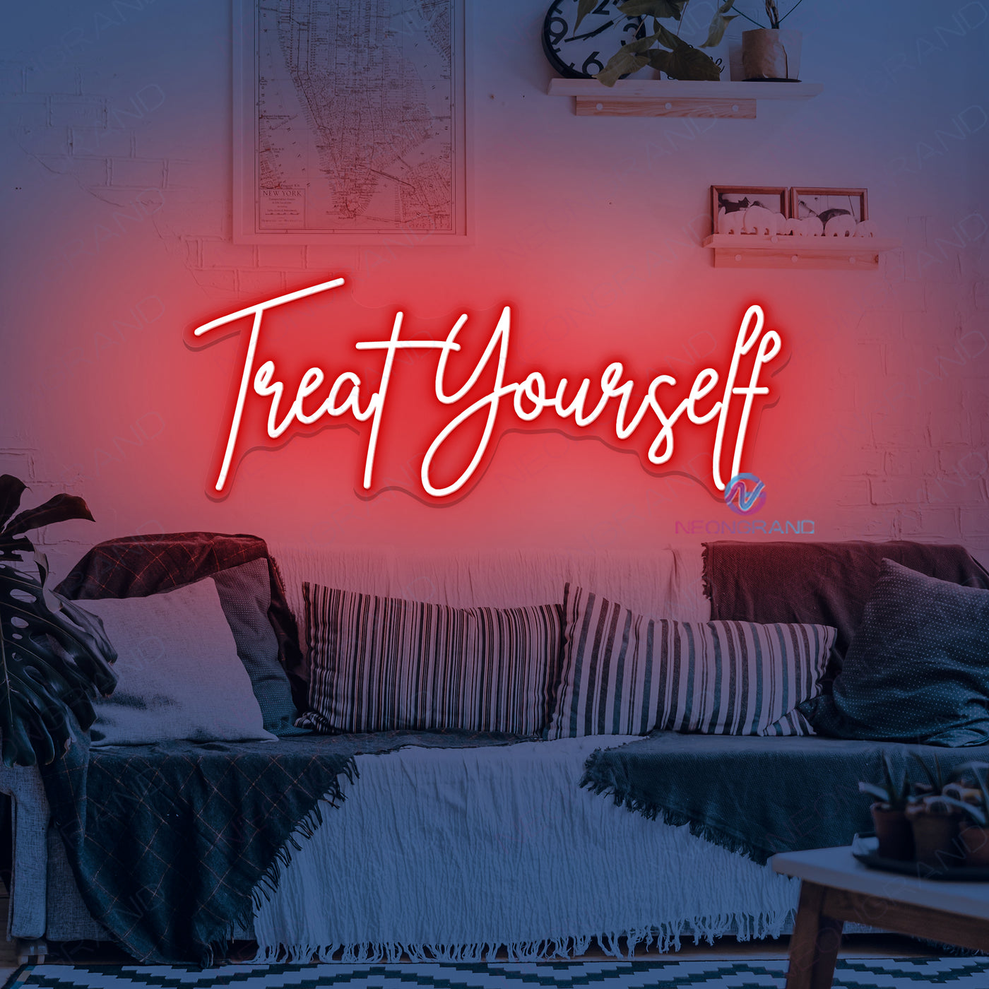 Treat Yourself Neon Sign Motivation Led Light