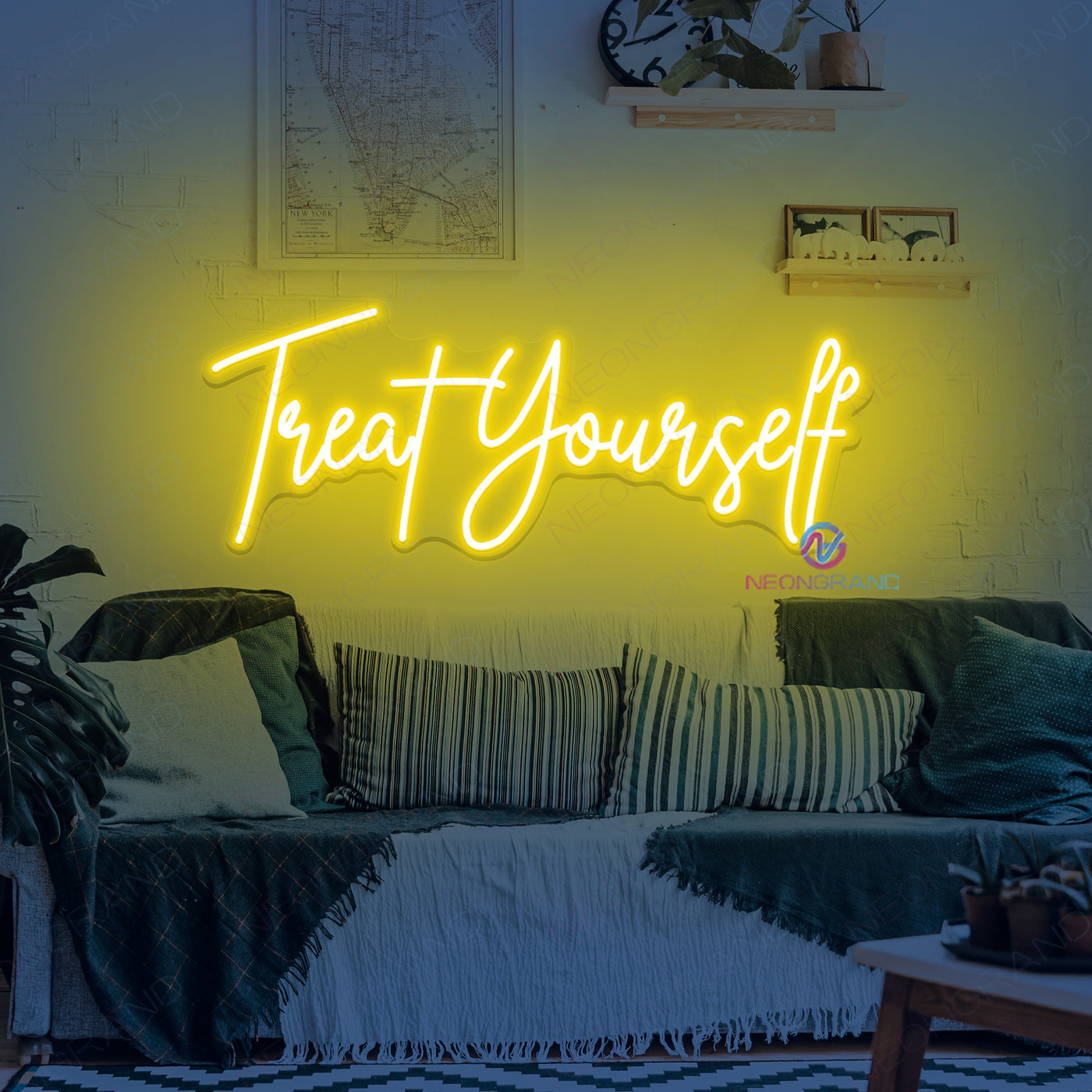 Treat Yourself Neon Sign Motivation Led Light