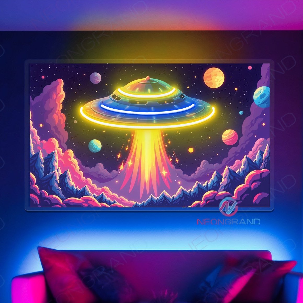 UFO Artwork Neon Sign Alien Led Light