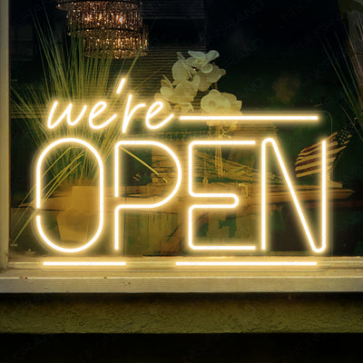 Open Neon Sign We're Open Business Led Light