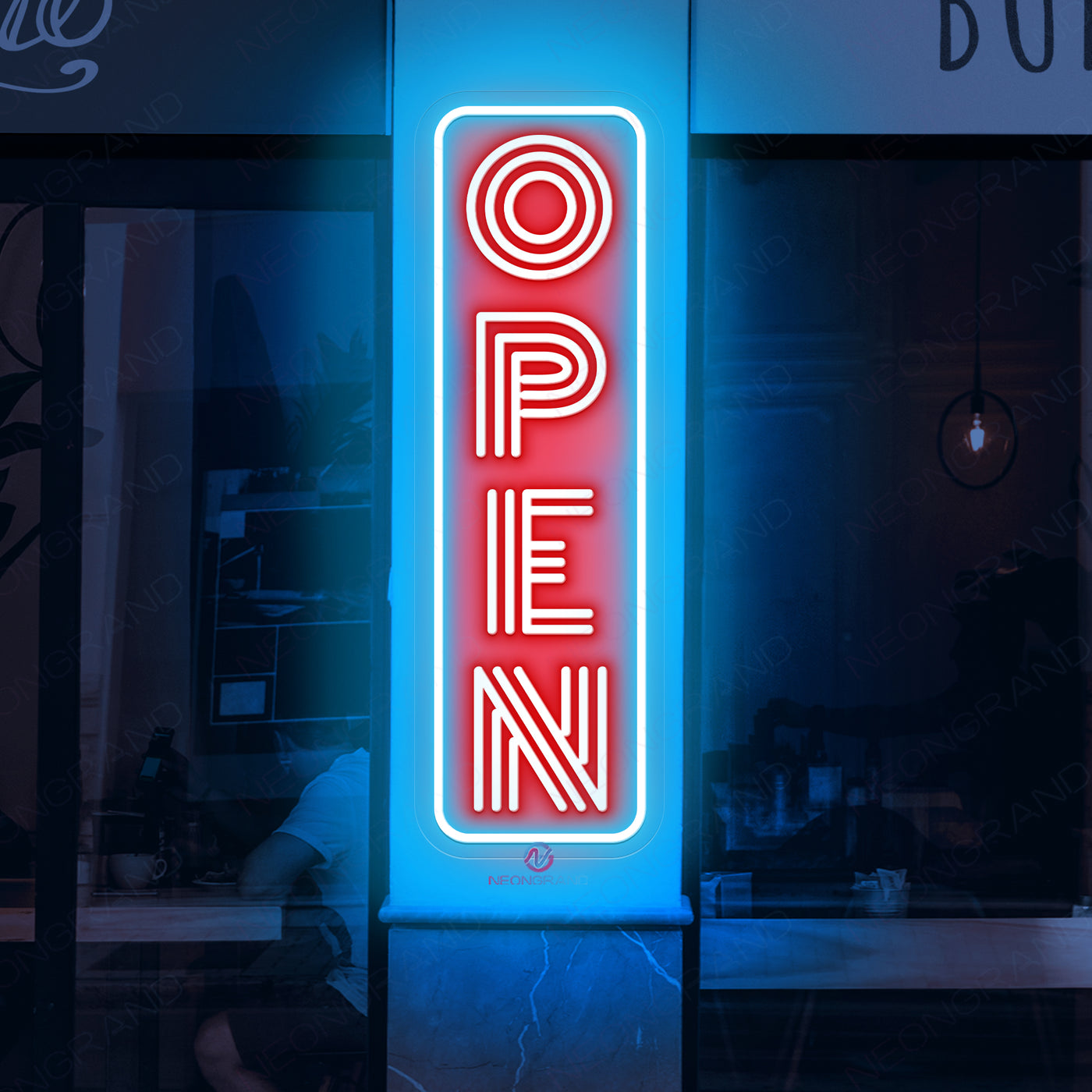 Vertical Neon Open Sign Retro Open Led Light