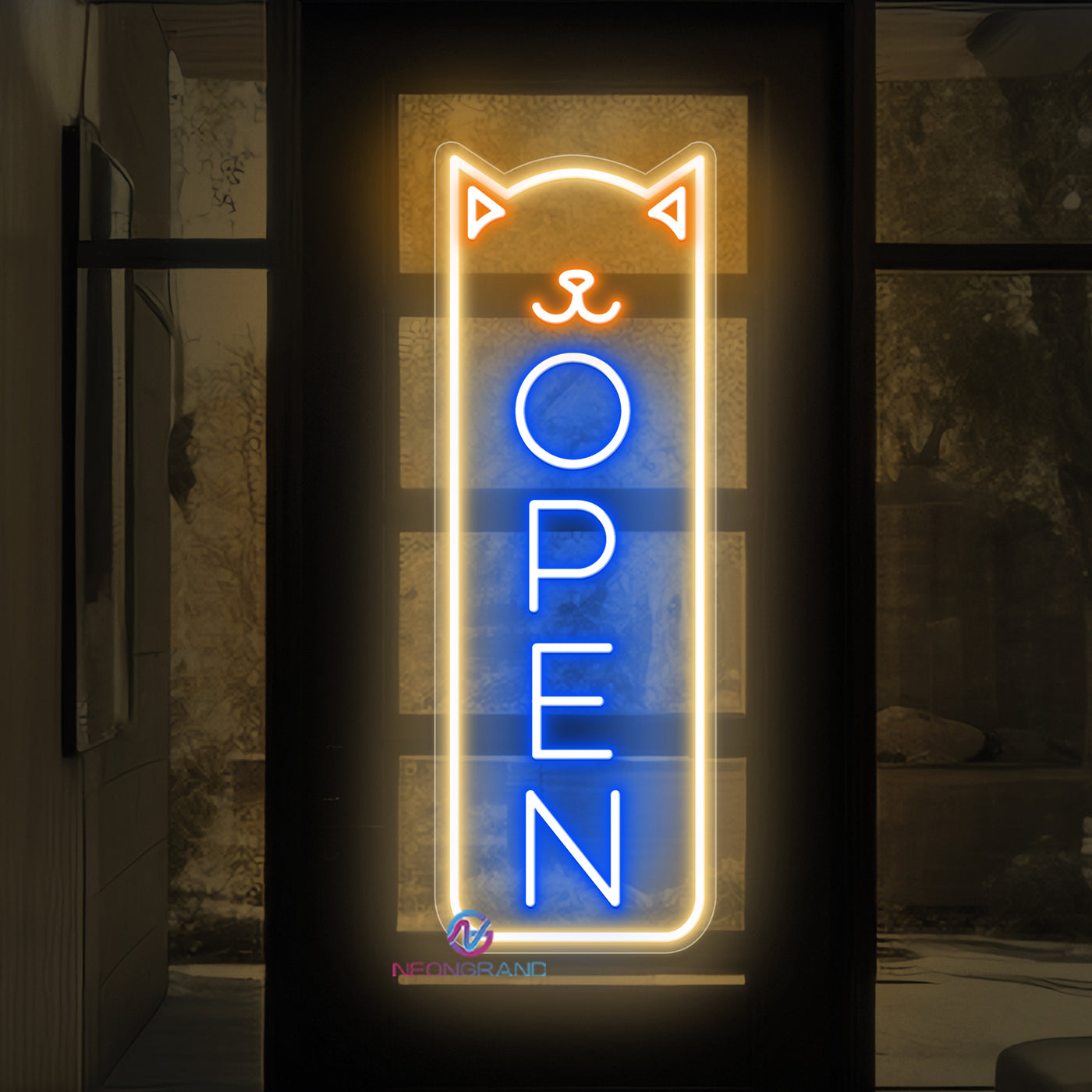 Vertical Pet Shop Neon Sign Business LED Light For Storefront