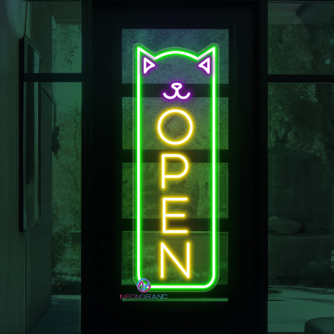 Vertical Pet Shop Neon Sign Business LED Light For Storefront