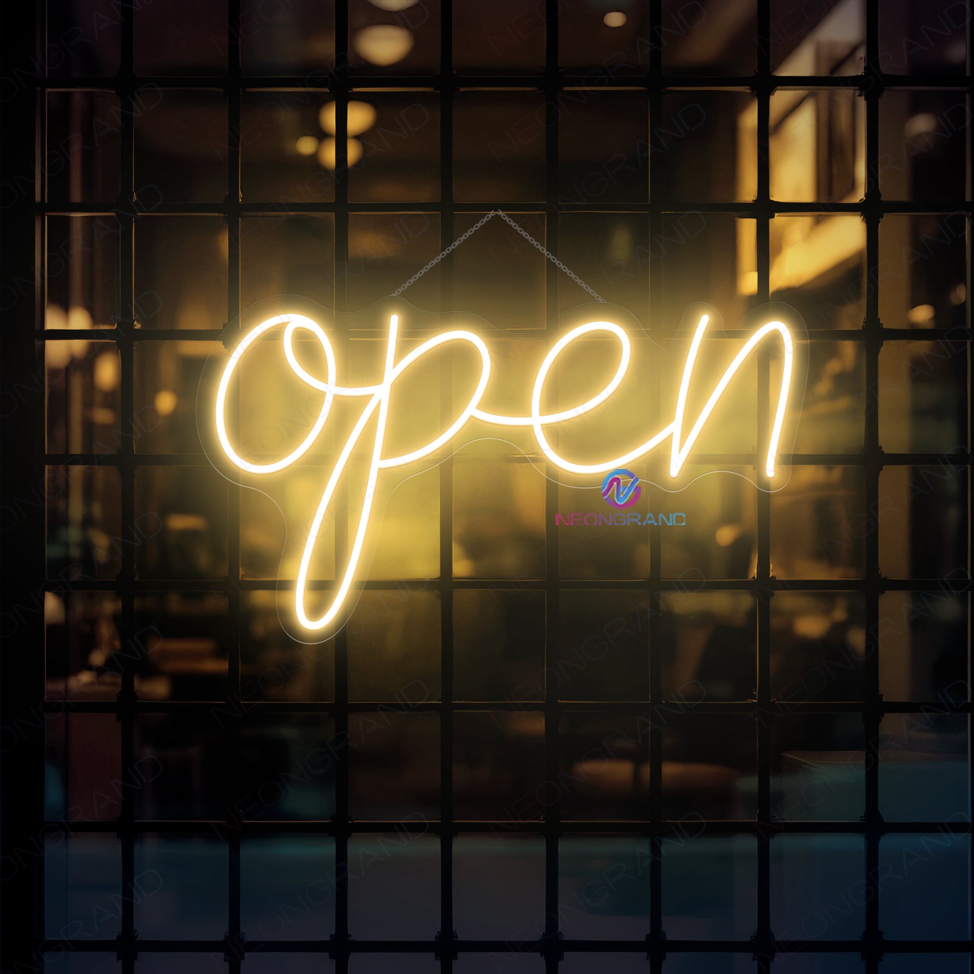 Large Vintage Neon Open Sign Storefront Led Light Super Bright Remote Included