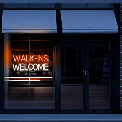 Walk-Ins Welcome Neon Sign Open Led Light