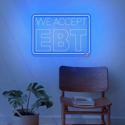We Accept EBT Neon Sign Engraved Led Light