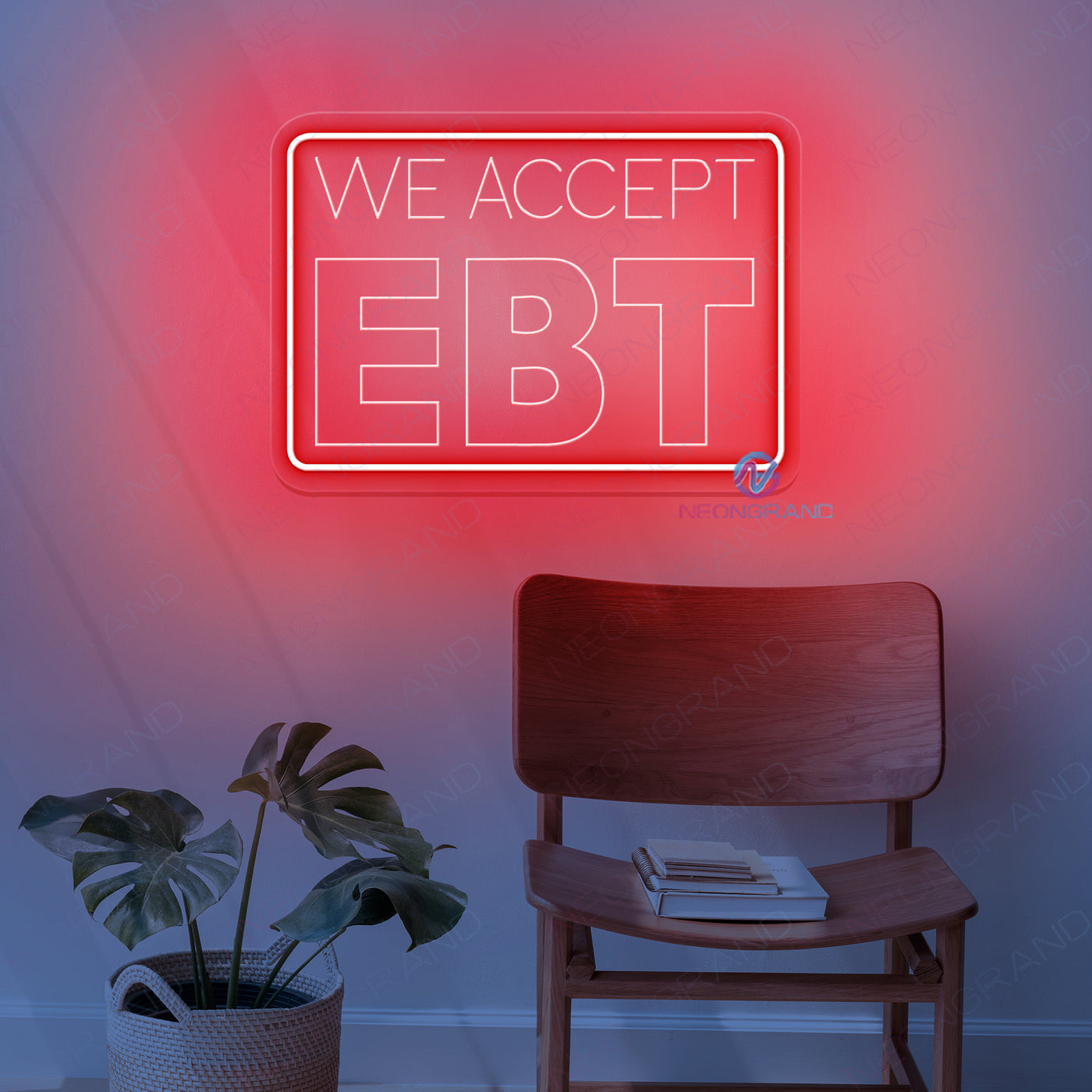 We Accept EBT Neon Sign Engraved Led Light