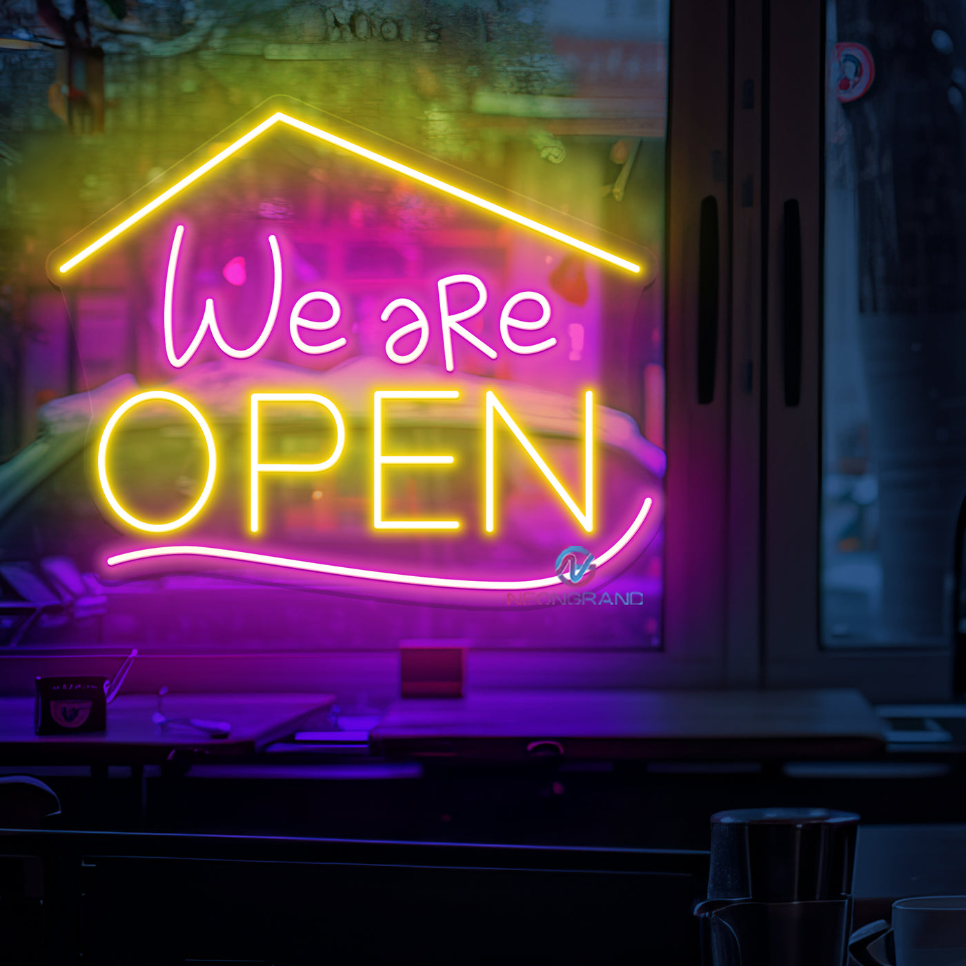 We Are Open Neon Sign Vintage Storefront Led Light