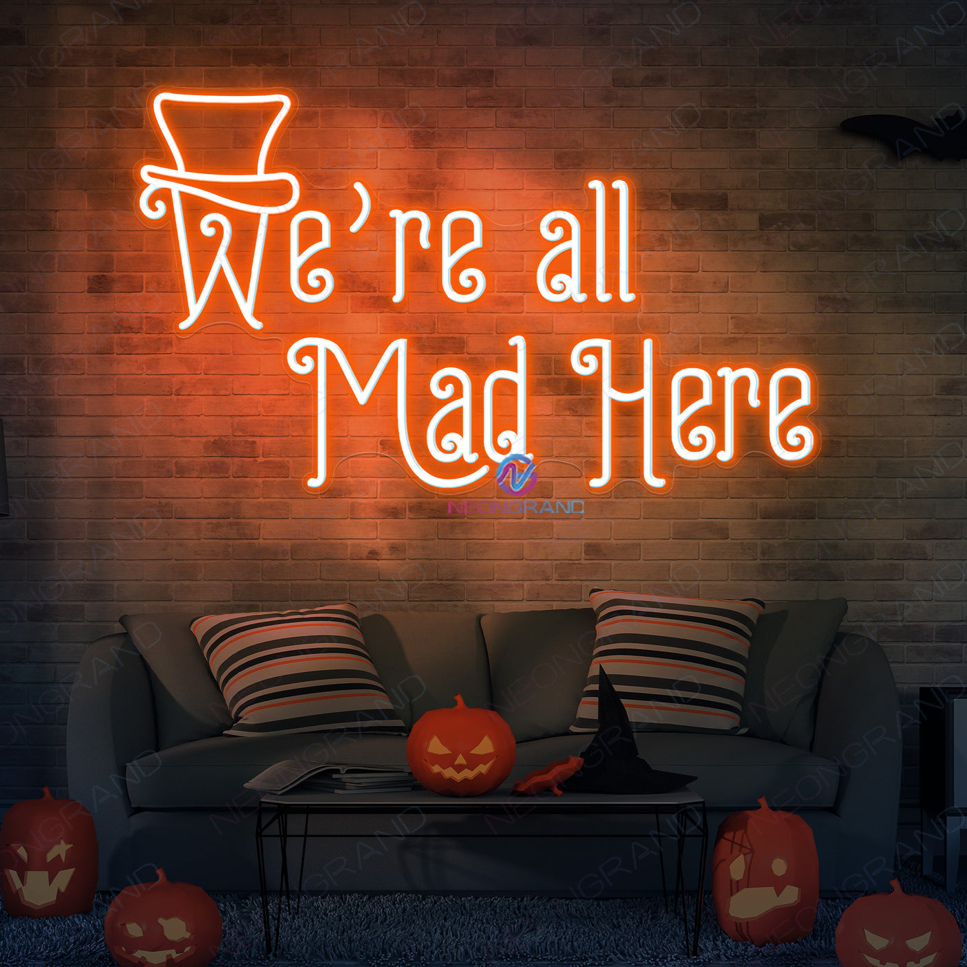 We're All Mad Here Neon Sign Halloween Led Light