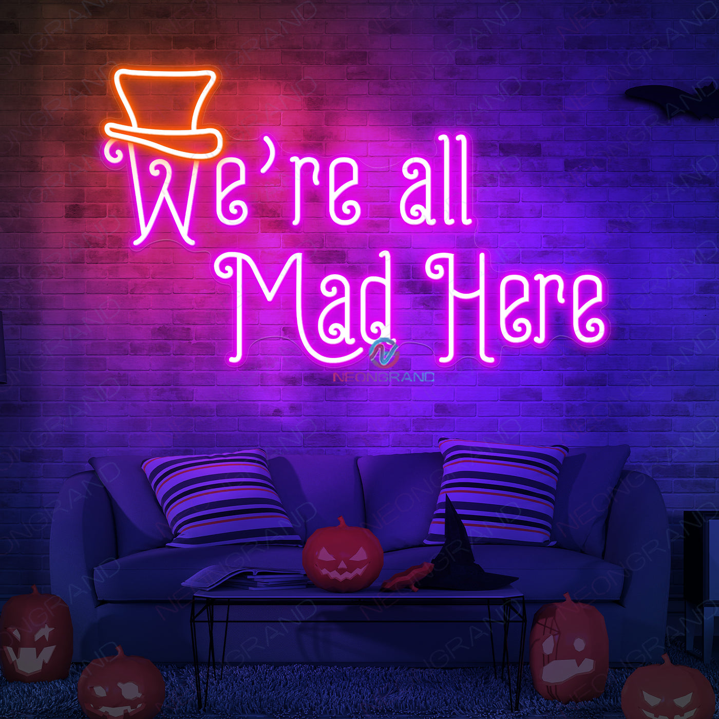 We're All Mad Here Neon Sign Halloween Led Light