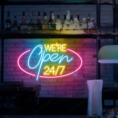 Neon Sign Open Led Light, We're Open 24/7 Neon Signs