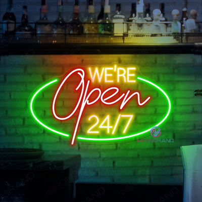 Neon Sign Open Led Light, We're Open 24/7 Neon Signs