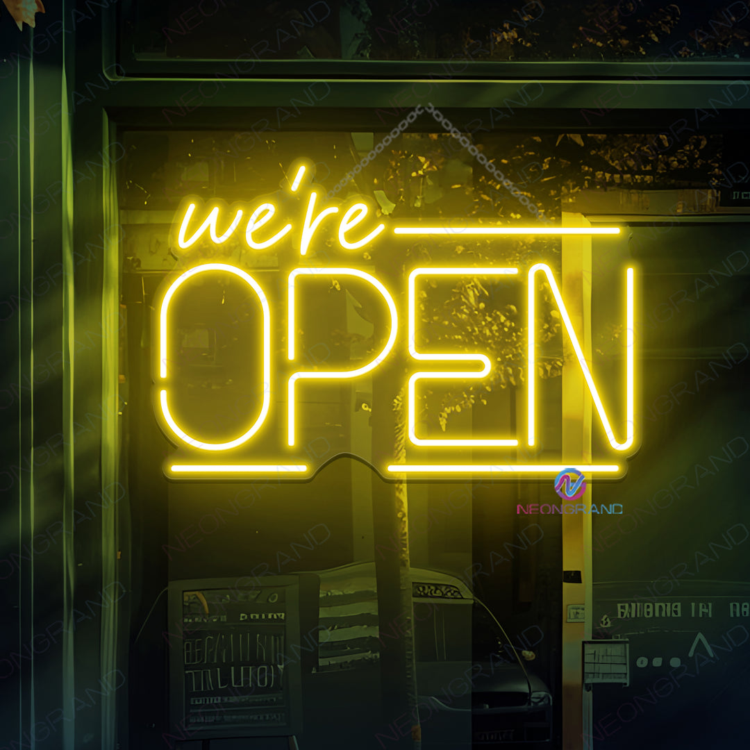 Open Neon Sign We're Open Business Led Light - NeonGrand