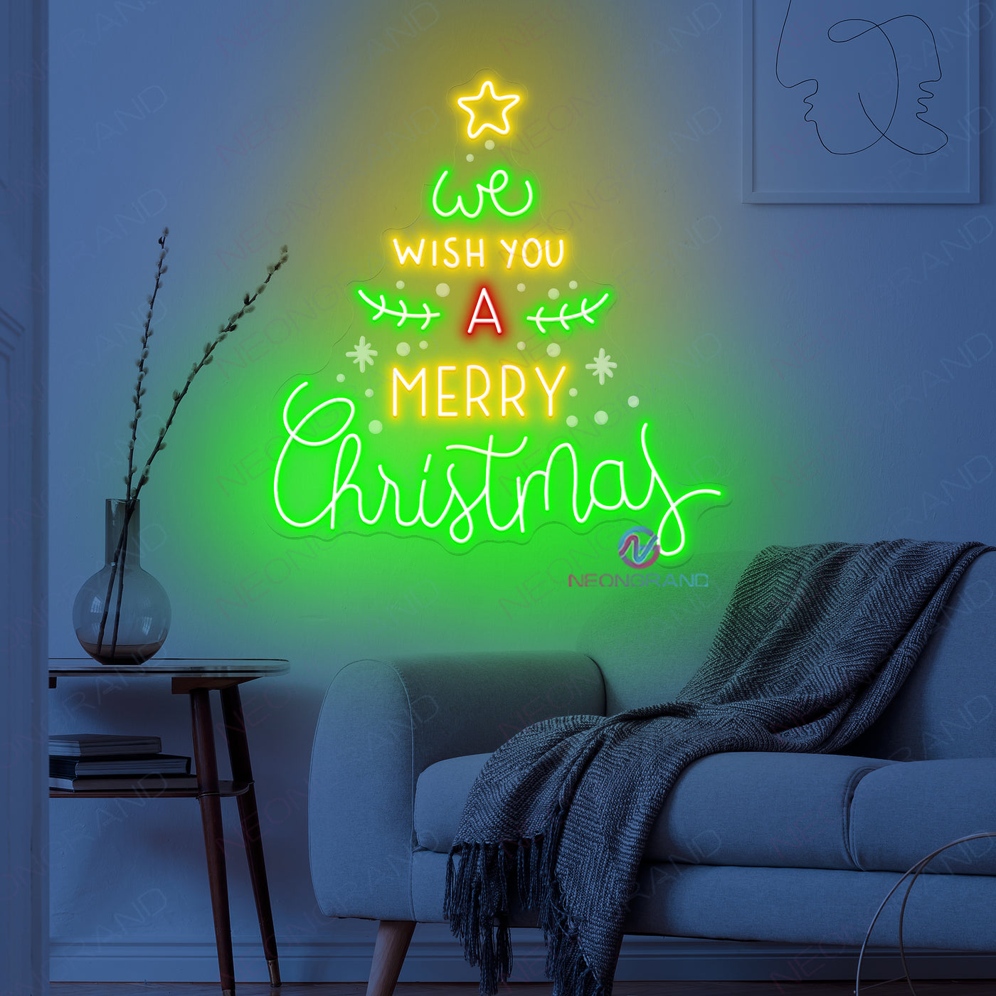 Merry Christmas Neon Sign We Wish You A Merry Christmas Led Light