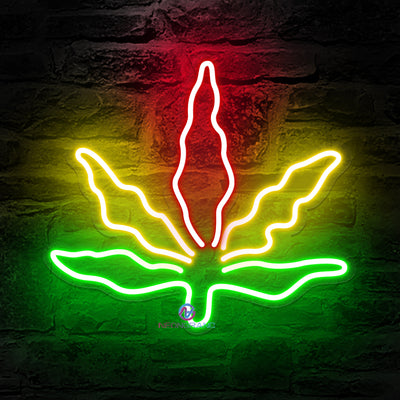 Neon Weed Leaf Marijuana Led Light Pot Leaf Neon Sign