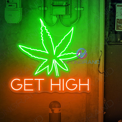 Neon Weed Sign Cannabis Get High Neon Sign Led Light