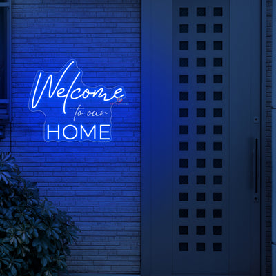 Welcome Home Neon Sign 3D Engraving LED Light