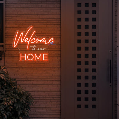 Welcome Home Neon Sign 3D Engraving LED Light