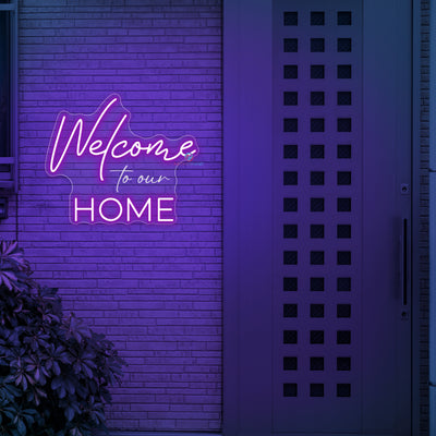 Welcome Home Neon Sign 3D Engraving LED Light