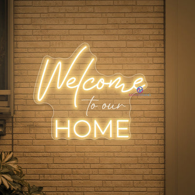 Welcome Home Neon Sign 3D Engraving LED Light