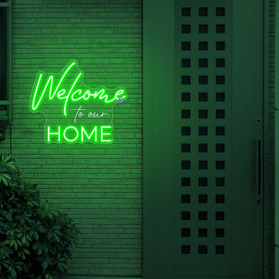 Welcome Home Neon Sign 3D Engraving LED Light