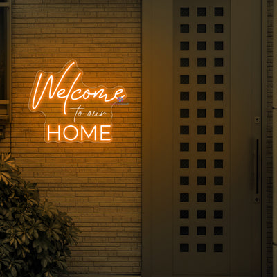 Welcome Home Neon Sign 3D Engraving LED Light