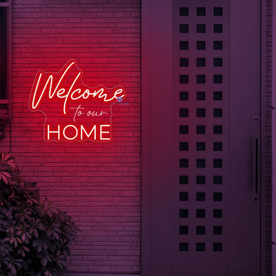 Welcome Home Neon Sign 3D Engraving LED Light