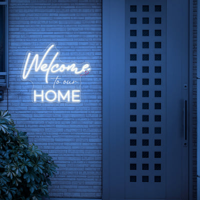 Welcome Home Neon Sign 3D Engraving LED Light