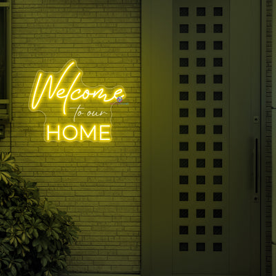 Welcome Home Neon Sign 3D Engraving LED Light