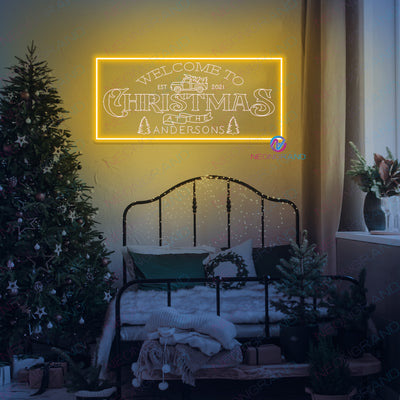 Welcome To Christmas Led Light Neon Sign For Xmas Night
