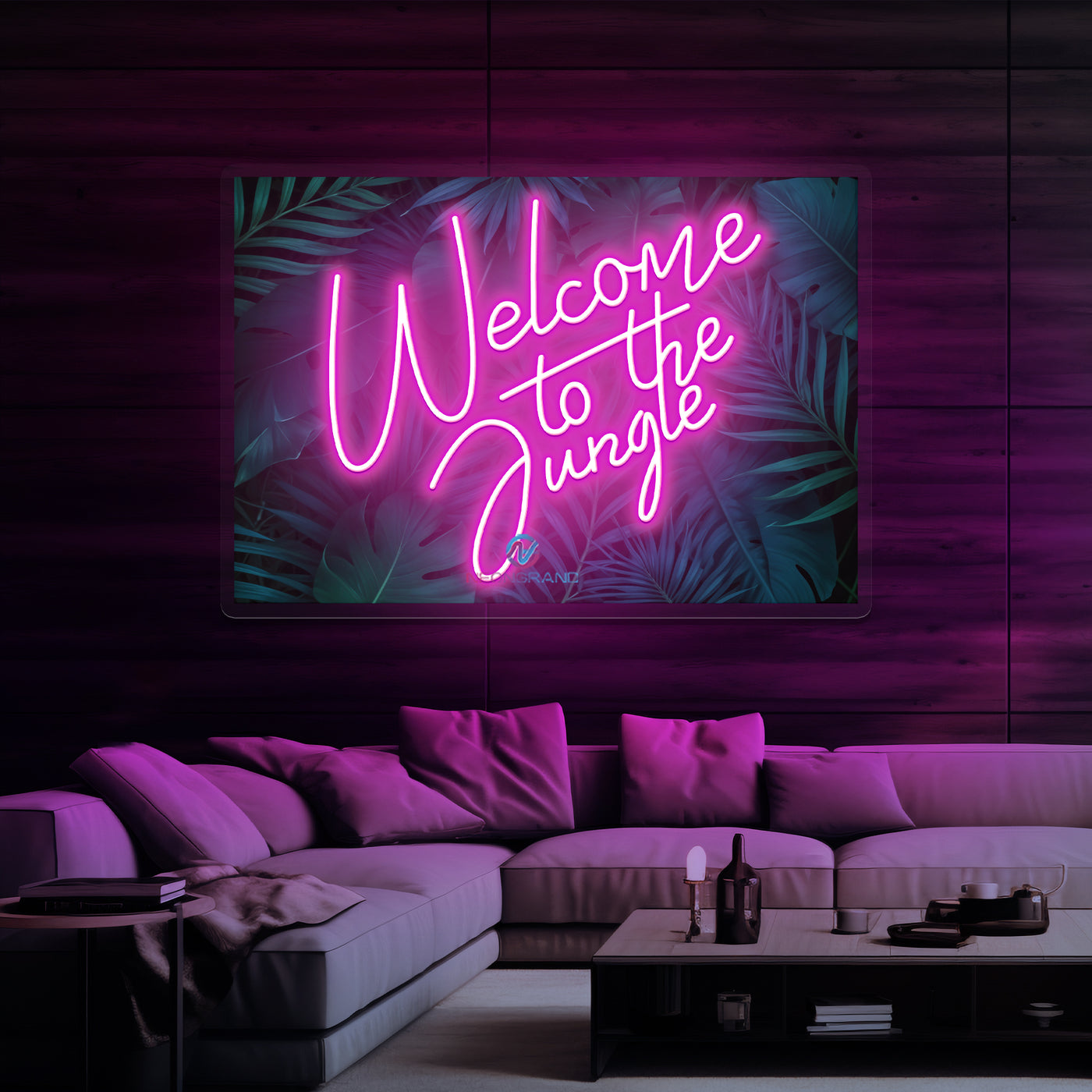 Welcome To The Jungle Neon Sign UV-Printed Inspirational Led Light