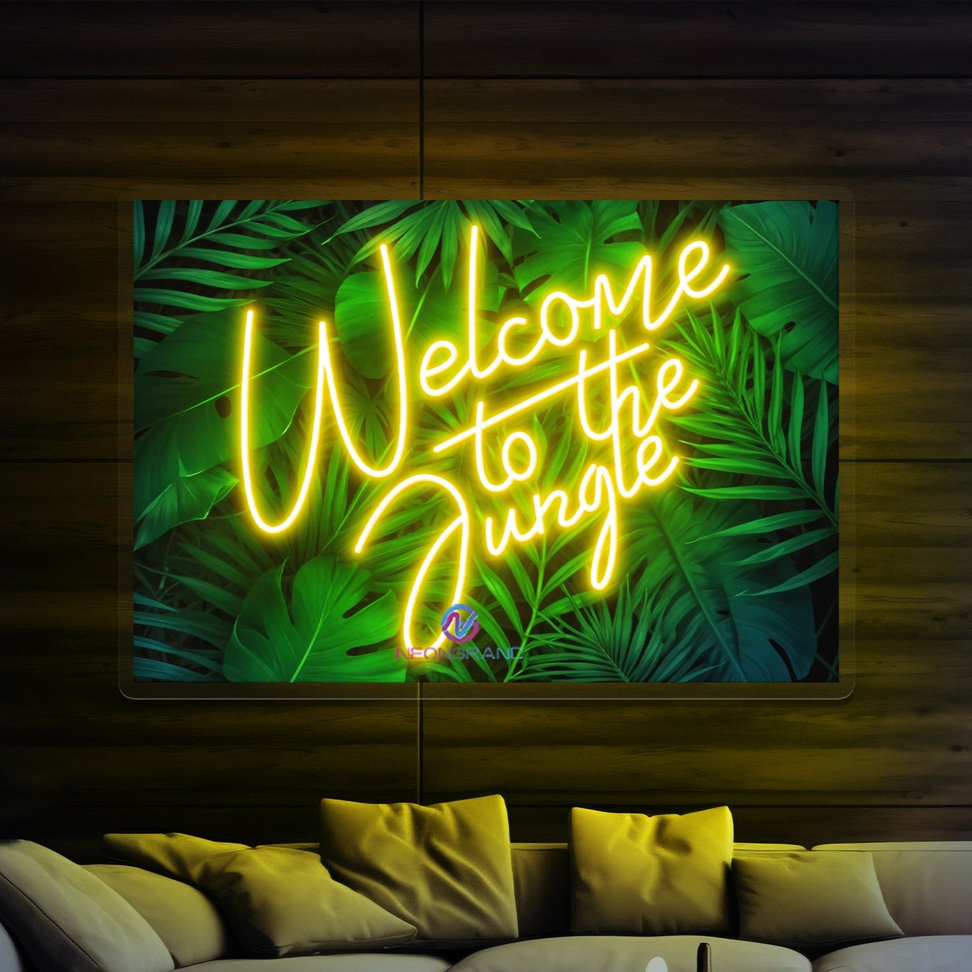 Welcome To The Jungle Neon Sign UV-Printed Inspirational Led Light