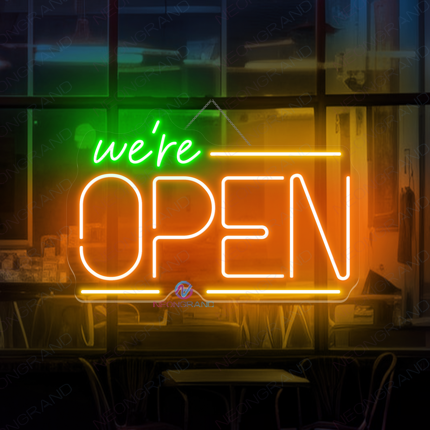 We're Open Neon Sign Storefront Led Light