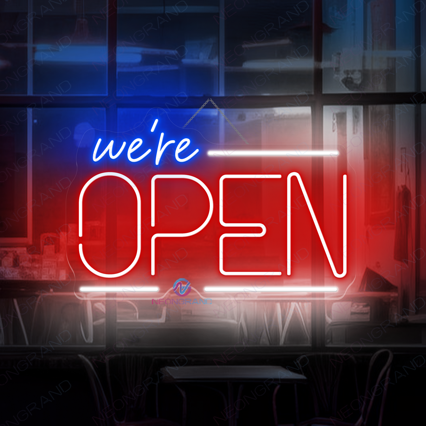 We're Open Neon Sign Storefront Led Light