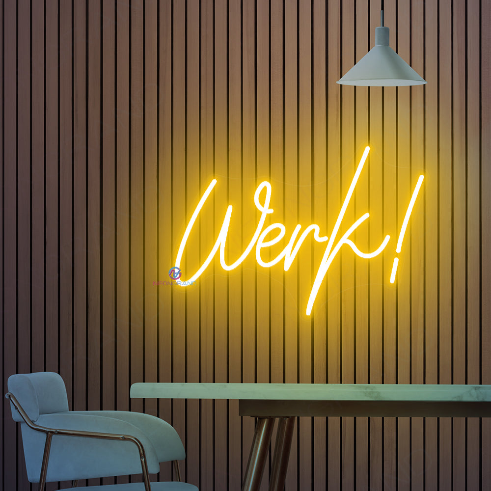 Bright Pink orders “WERK” LED Light Sign Wall Decoration