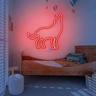 Neon Wolf Sign Cool LED Light For Man Cave