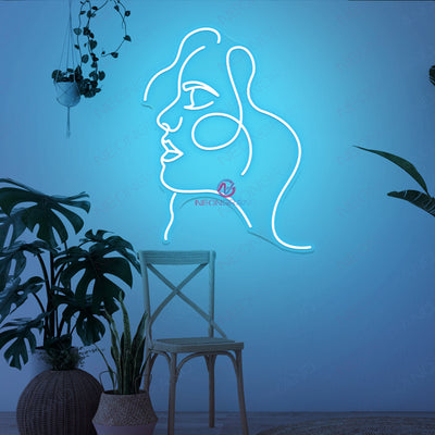 Woman Face Neon Sign Man Cave Led Light