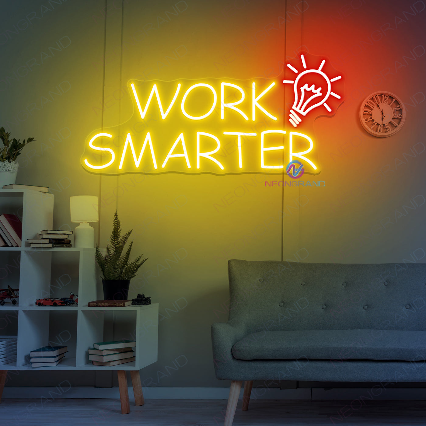 Work Smarter Neon Sign Inspirational Led light