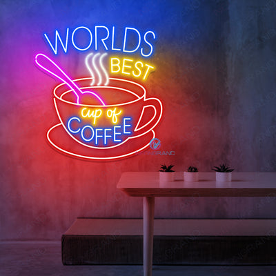 Worlds Best Cup Of Coffee Neon Sign Cafe Led Light