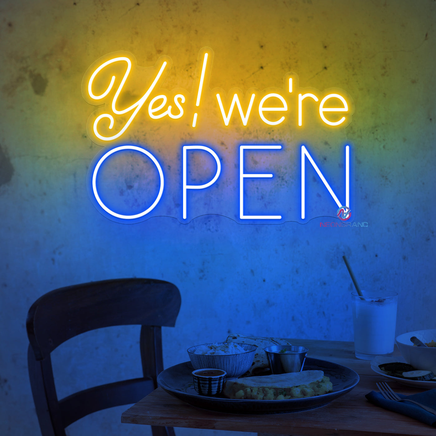 Yes We're Open Neon Sign Business Led Light
