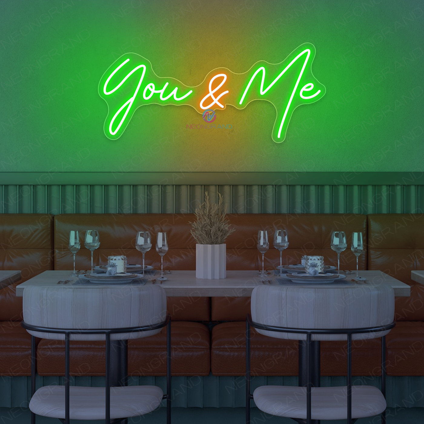 You And Me Neon Sign Love LED Light Wedding