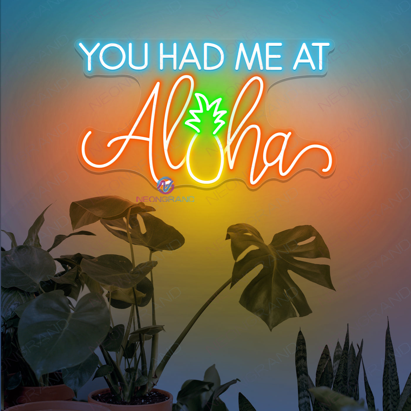 You Had Me At Aloha Neon Sign Inspirational Led Light